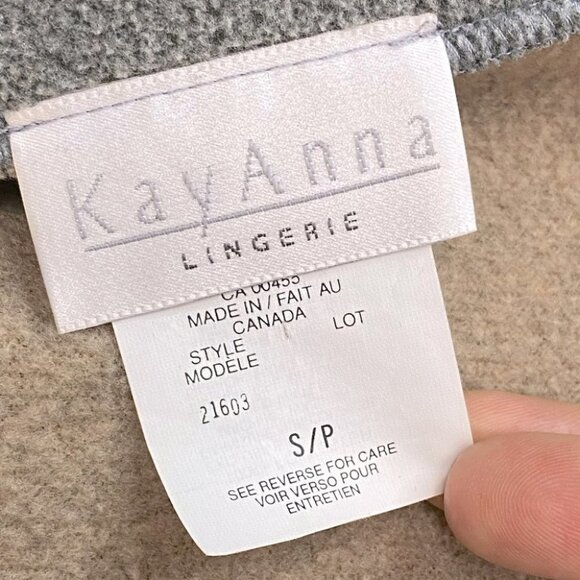 Vintage Kayanna Lingerie Beige Maxi Lgth Front Zip Fleece MockNeck Housecoat S - Picture 3 of 15